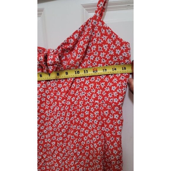 Old Navy Sleeveless Red Floral Jump Suit With Ruffle Hem & Adjustable Straps Ela - Picture 8 of 12